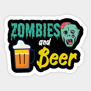 Zombies and beer Sticker